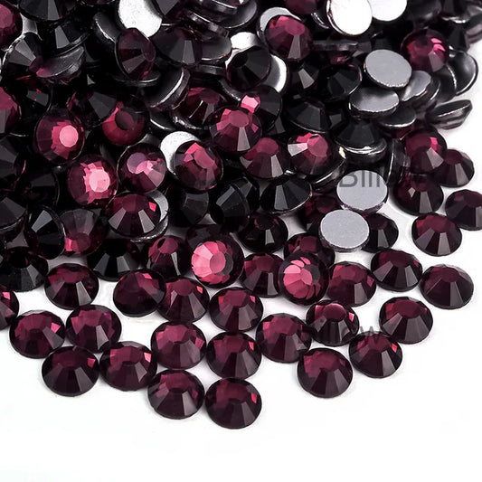 Maroon - Glass Flatback Rhinestones