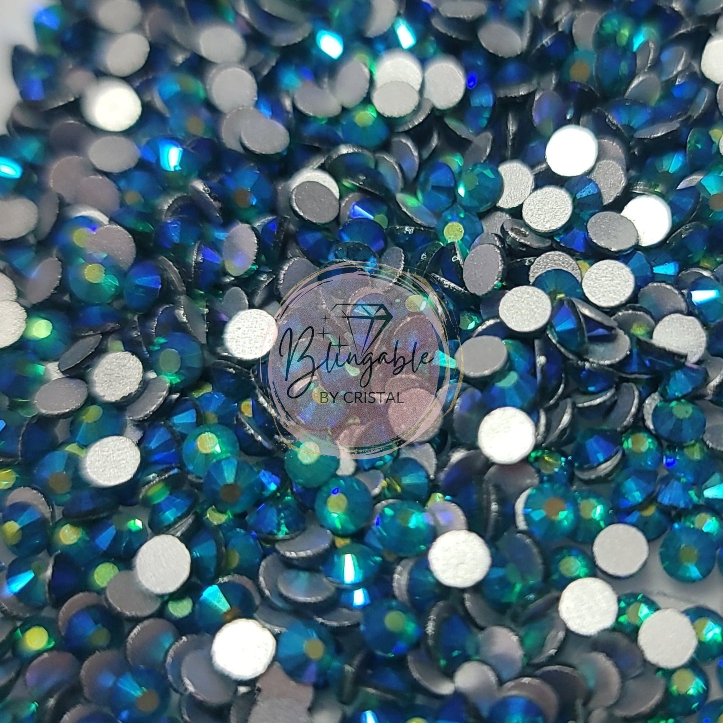 Blue Zircon AB - Glass Flatback Rhinestones