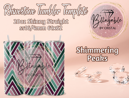 Tumbler Template - Shimmering Peaks *Digital File*