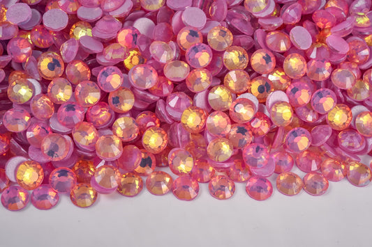 Rose Luminous Opal - Glass Flatback Rhinestones