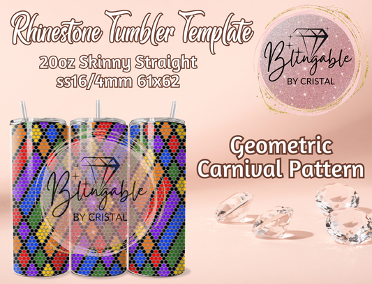 Tumbler Template - Geometric Carnival *Digital File*