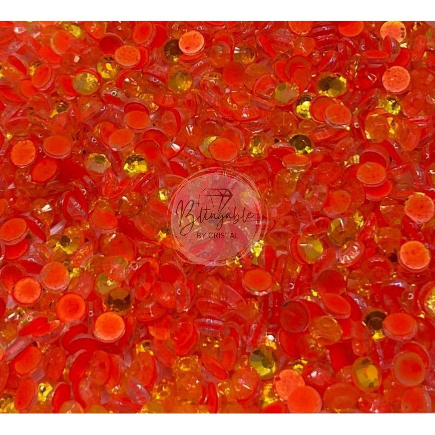 Orange Opal Luminous - Glass Flatback Rhinestones