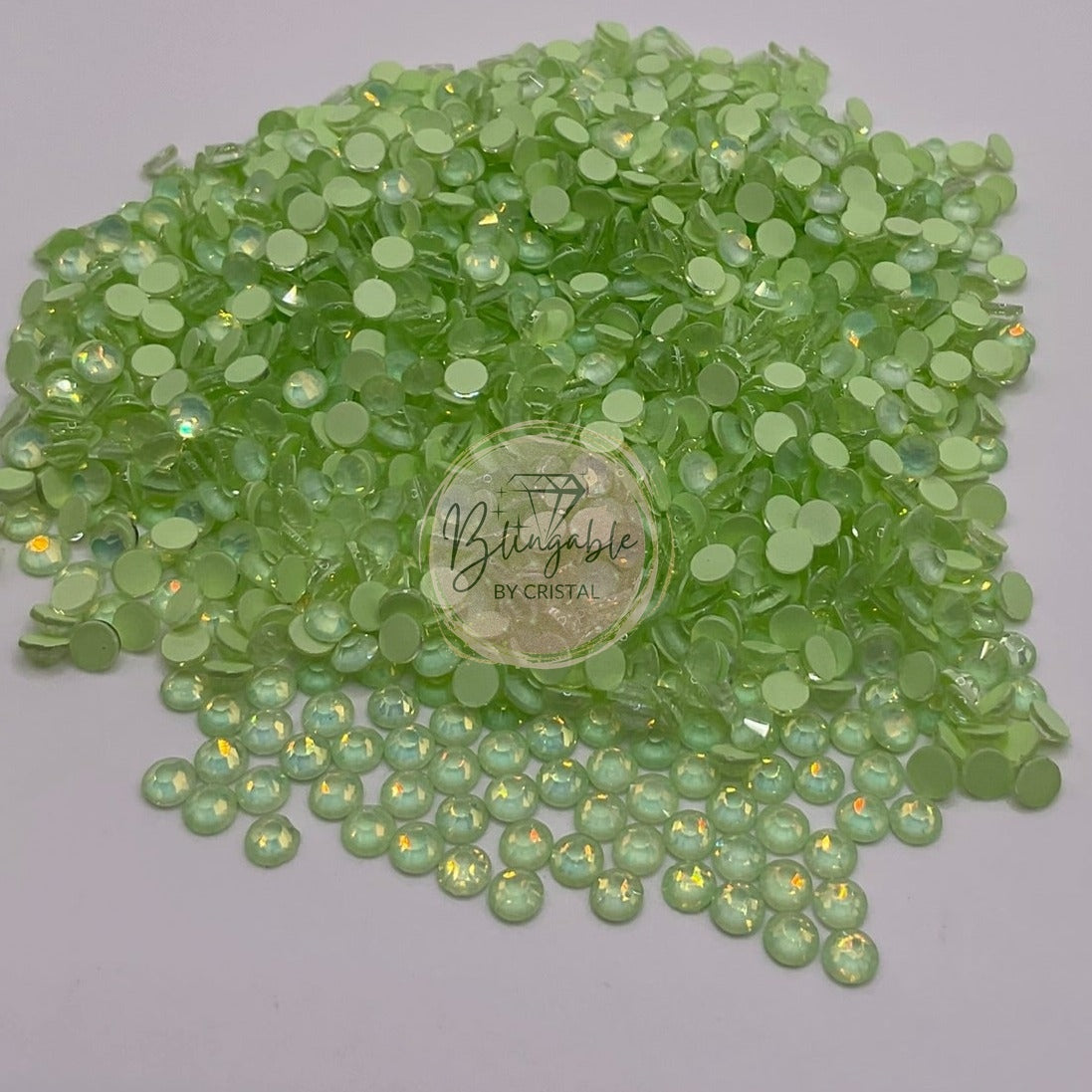 Luxurious Opal Peridot - Glass Flatback Rhinestones