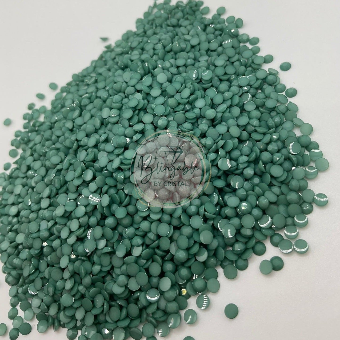 Sage - Opaque Jelly Resin Rhinestones