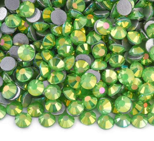 Misty Peridot - Glass Flatback Rhinestones