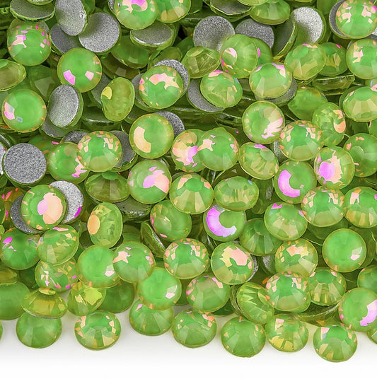 Opalish Lime - Glass Flatback Rhinestones