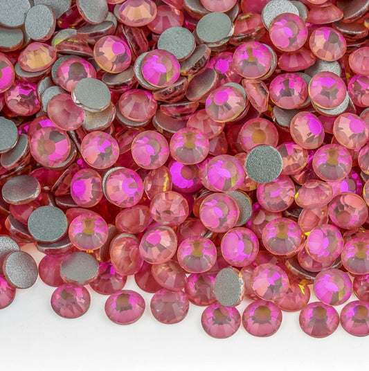 Opalish Hot Pink - Glass Flatback Rhinestones