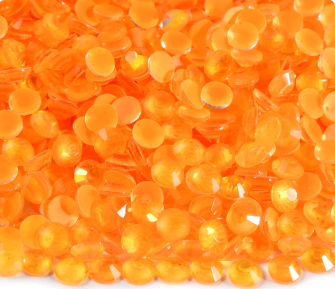 Orange Neon Opal - Glass Flatback Rhinestones