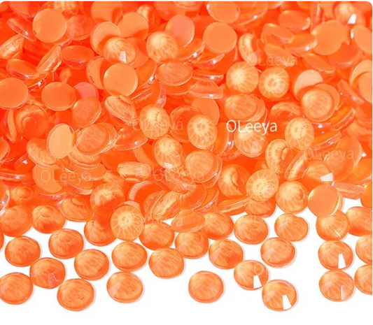 New Neon Orange - Glass Flatback Rhinestones