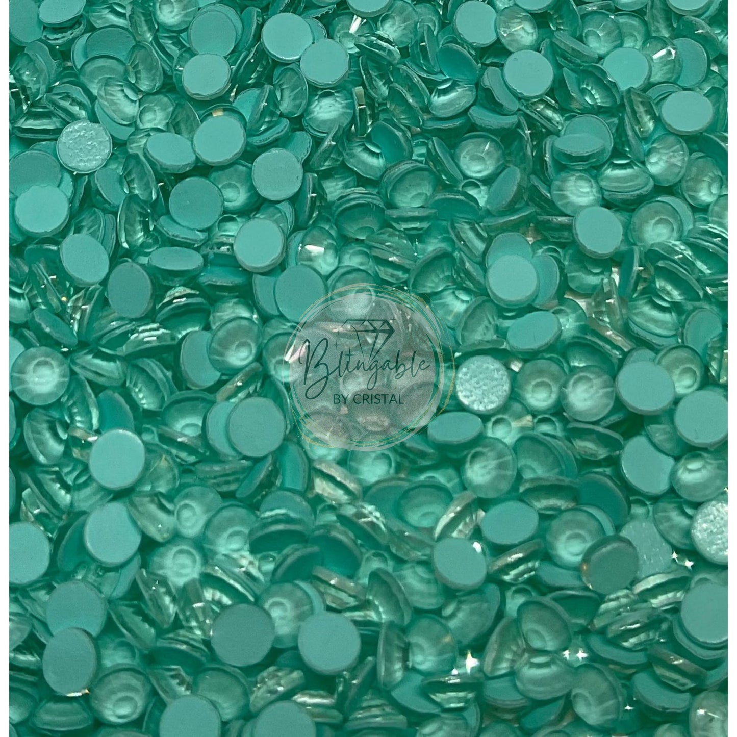 Frosted Mint Green - Glass Flatback Rhinestones