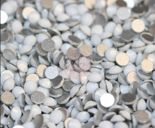 Solid White - Glass Flatback Rhinestones